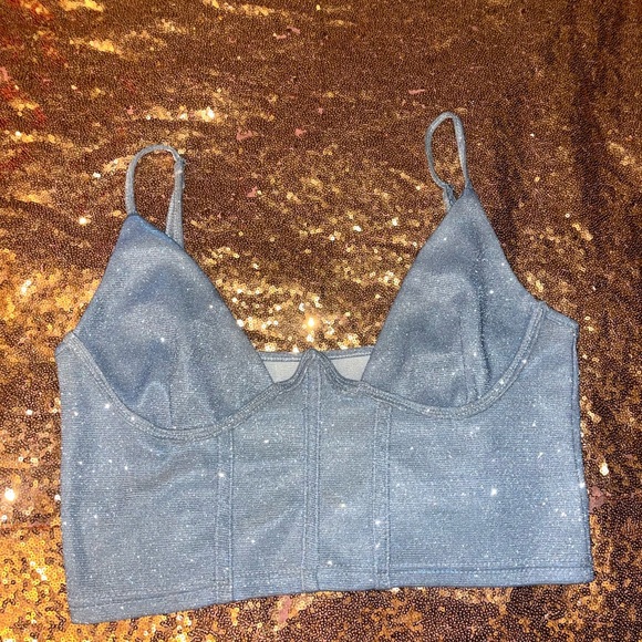 Tops - Light blue shimmer top size M